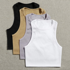 4pcs Women's Rib-knit Tube Top Seamless Fitness Crop Top Vest Tank Tops Gym Workout Sports Bra Running Training Tops for Girls voguable