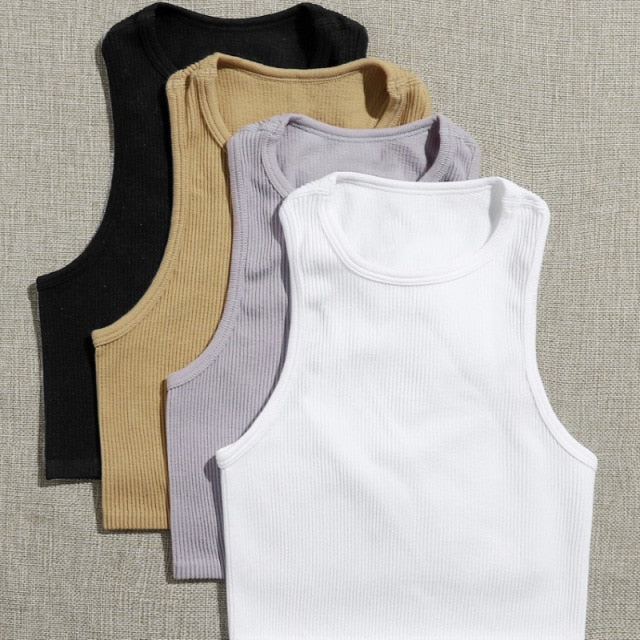 4pcs Women's Rib-knit Tube Top Seamless Fitness Crop Top Vest Tank Tops Gym Workout Sports Bra Running Training Tops for Girls voguable