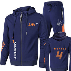 Voguable Summer Formula One Race Riders Lando Norris F1 Mclaren team zipper hoodies tracksuit men's sets clothes+trousers Sweatshirt voguable