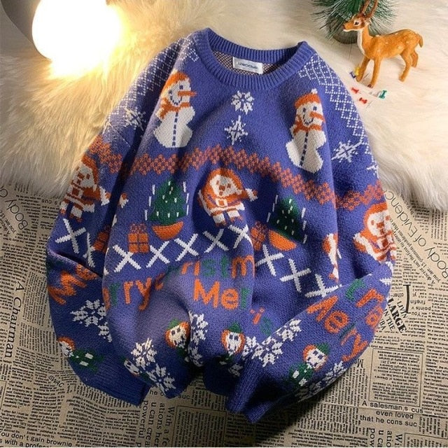 Voguable Men's And Women'sTurtleneck Christmas Sweater Ladies Lovely Elk   Pullover Sweater Outer Wear Sweater Holiday Costumes Loose Top voguable