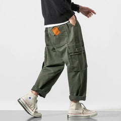 Voguable Side Pockets Cargo Harem Joggers Pants Men 2021 Military Army Green Pants Casual Harajuku Streetwear Sweatpant Male Pants baggy voguable