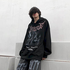 Diablo hip-hop printed hooded sweatshirt men's European  American street rock bombing street hoodies punk Harajuk streetwear top voguable