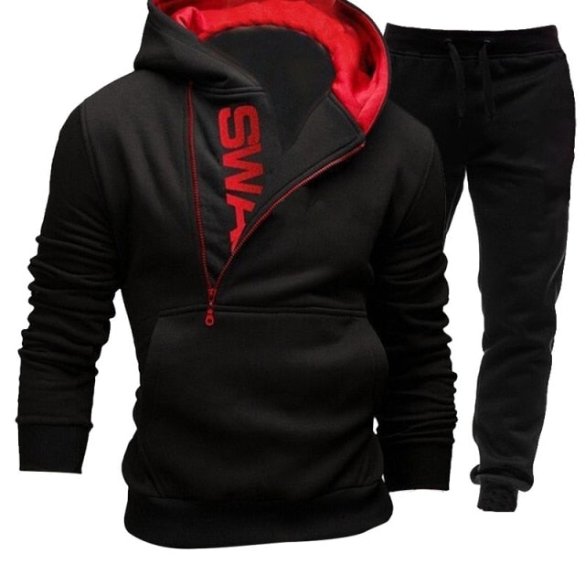 Voguable Fashion Trendy Men's Sweatshirt 2-piece Set Comfortable Loose Warm jacket+ pants For Autumn Winter Sports Hoodie Set voguable