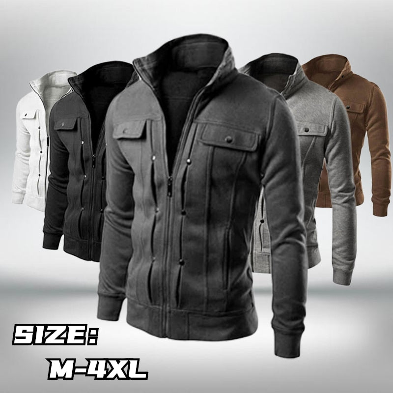 Voguable Fashion jackets for Men's casual sports warm sweatshirts men zip Button jacket long sleeve cardigans voguable
