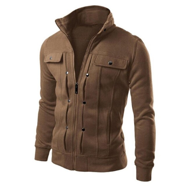 Voguable Fashion jackets for Men's casual sports warm sweatshirts men zip Button jacket long sleeve cardigans voguable