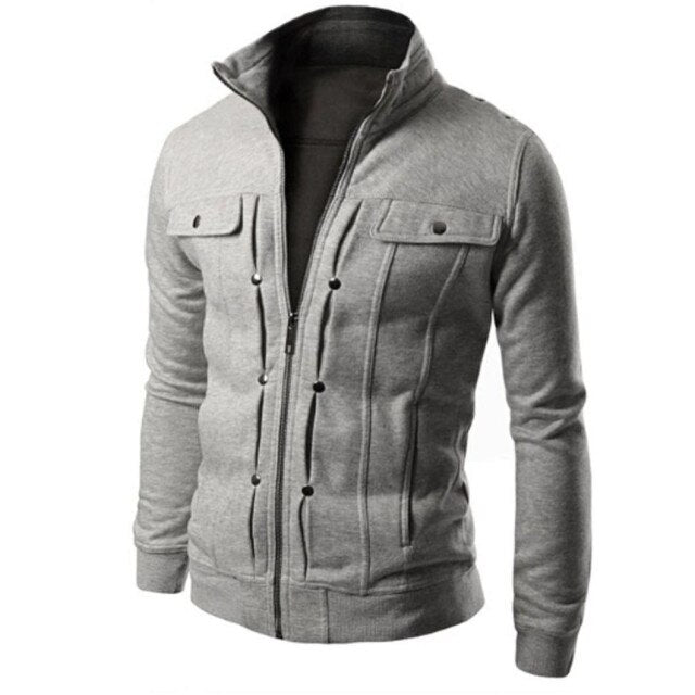 Voguable Fashion jackets for Men's casual sports warm sweatshirts men zip Button jacket long sleeve cardigans voguable