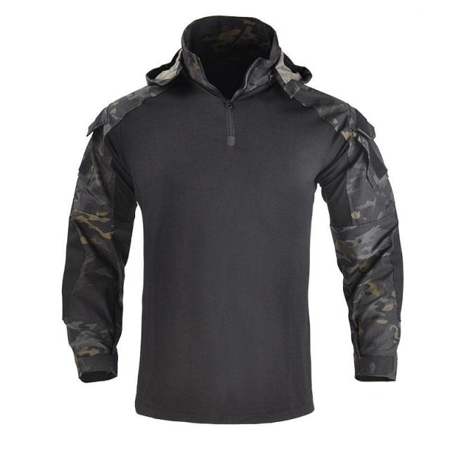 Voguable Outdoor Men's Hoody, Tactical Hunting Shirt Combat Uniform Camouflage Cool Hooded Long Sleeve Men's T-shirt Equipment voguable