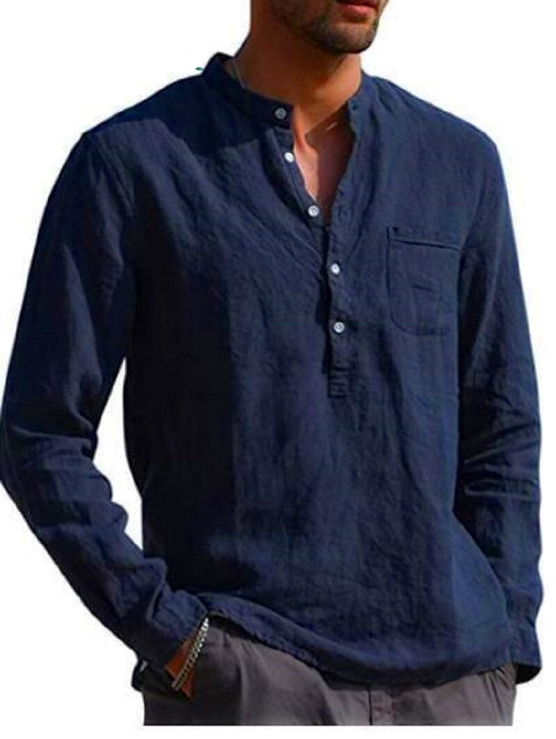 Voguable 2021 Shirt Men's Shirt Summer Shirt Autumn Hot Shirt Men's Cotton Linen Shirt Linen Shirt Large Size Shirt Business Shirt voguable