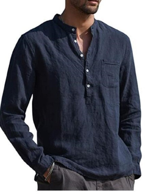 Voguable 2021 Shirt Men's Shirt Summer Shirt Autumn Hot Shirt Men's Cotton Linen Shirt Linen Shirt Large Size Shirt Business Shirt voguable