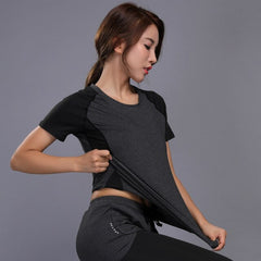 Women Sport Training Short Shirts Yoga Clothes Running Fitness Workout T-shirt Fitness Quick-drying Female Gym Sports Tops voguable