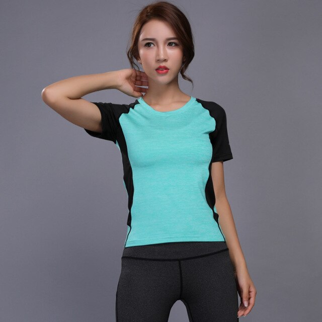 Women Sport Training Short Shirts Yoga Clothes Running Fitness Workout T-shirt Fitness Quick-drying Female Gym Sports Tops voguable