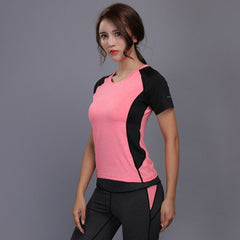Women Sport Training Short Shirts Yoga Clothes Running Fitness Workout T-shirt Fitness Quick-drying Female Gym Sports Tops voguable